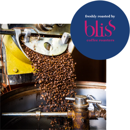Bliss Coffee Roasting with Logo